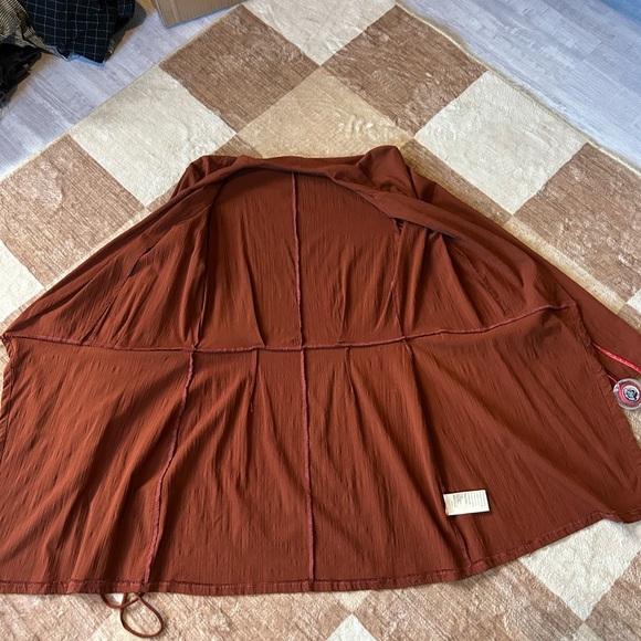 Free People Helena Wrap Dress Coconut Shell Burnt Orange - Picture 9 of 11